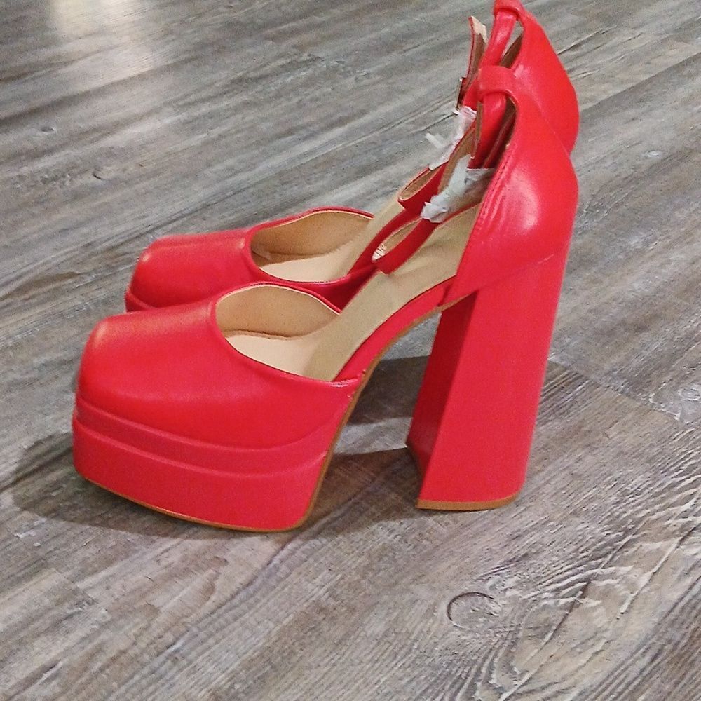 Platform Chunky High Block Square Toe Platform 6"… - image 3